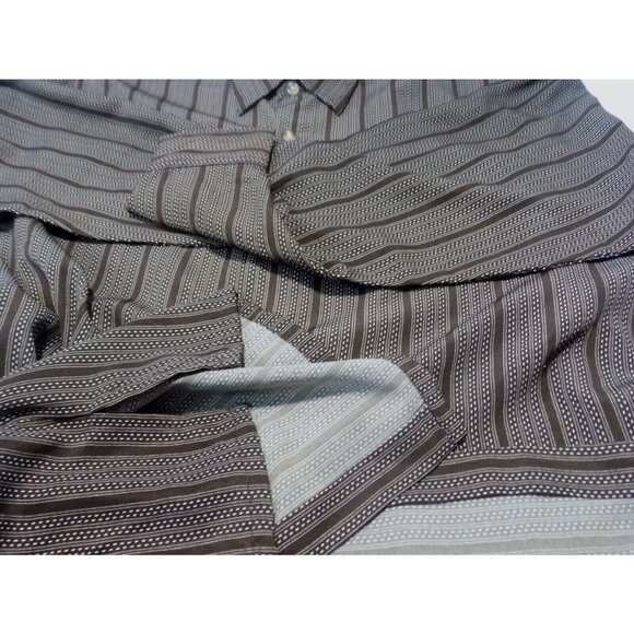 Vintage Gachu Men Shirt Large L Long Sleeve Disco Y2K Brown Button Up - Picture 7 of 11